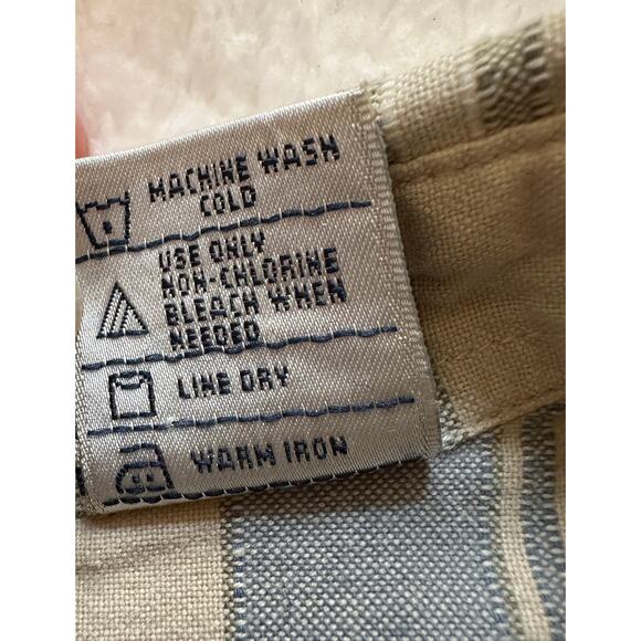 Lemon Grass Beige Blue Plaid 100% Cotton Shirt Size L Retro Grunge Western - Picture 6 of 6